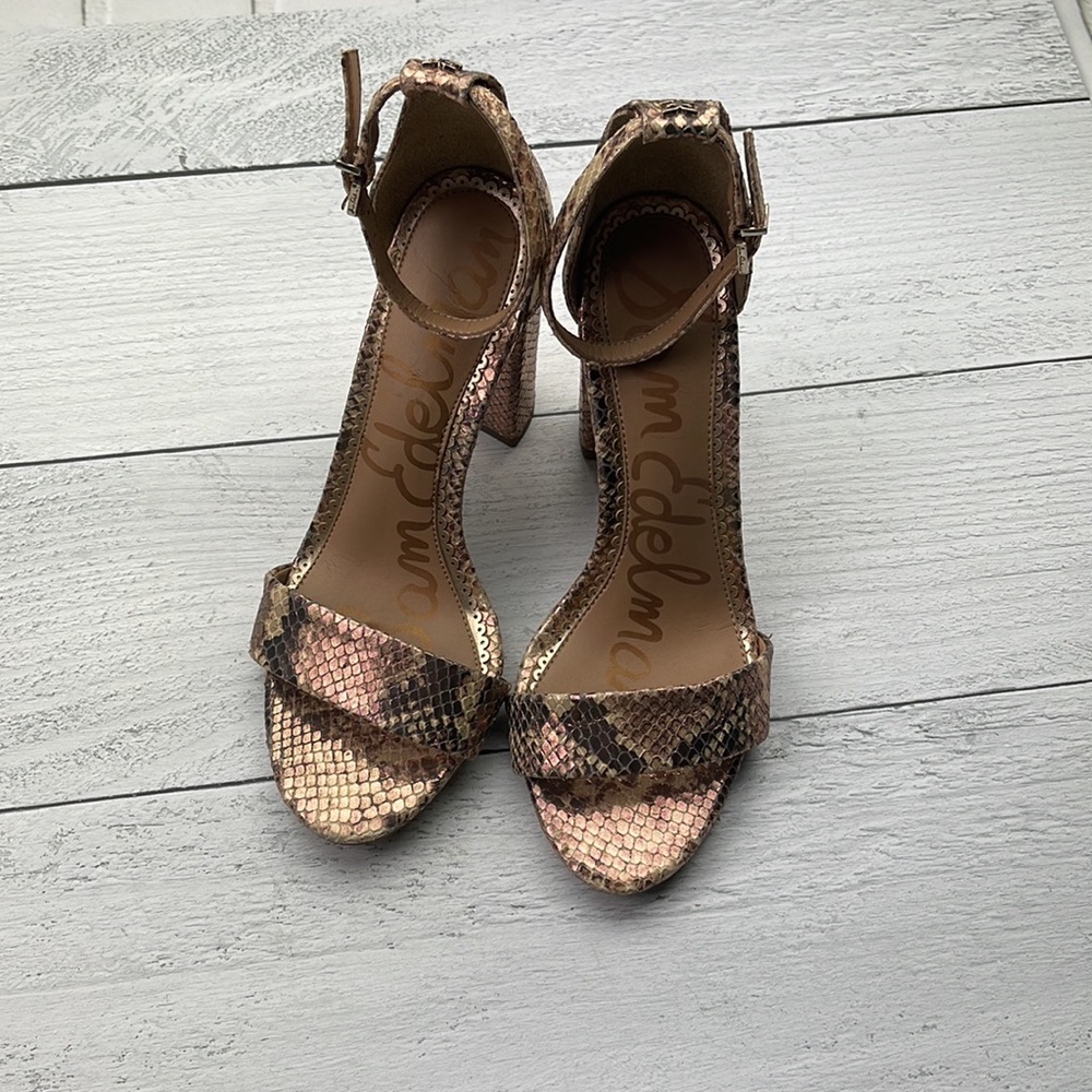 Sam Edelman Yaro Leather Block-Heel Sandals 6M